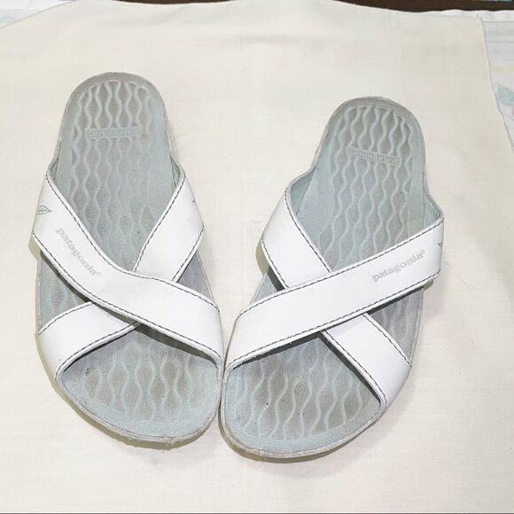 Patagonia Sky Dancer Mist Leather Slip-On Sandals - Picture 1 of 9